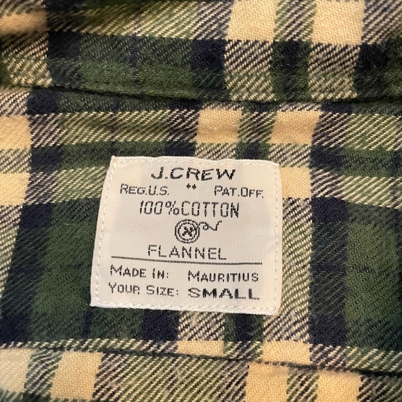 J.Crew Soft Cotton Plaid Flannel Green Shirt Size Small - Picture 5 of 5